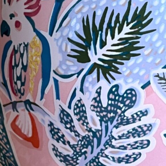 NWOT Retired OPALHOUSE MUG Away from My Desk Tropical Floral Cockatoo Stoneware - Picture 6 of 16